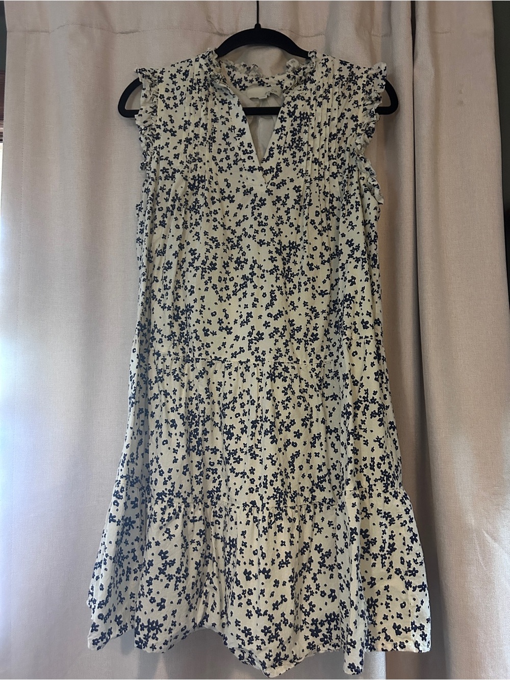 Pinch Cream Dress with Navy Floral Print